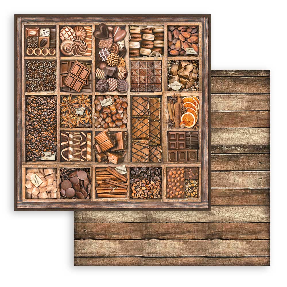 Stamperia – Blocco scrapbooking 30,5 × 30,5 cm – 10 fogli fronte-retro - Coffee and Chocolate - immagine 24