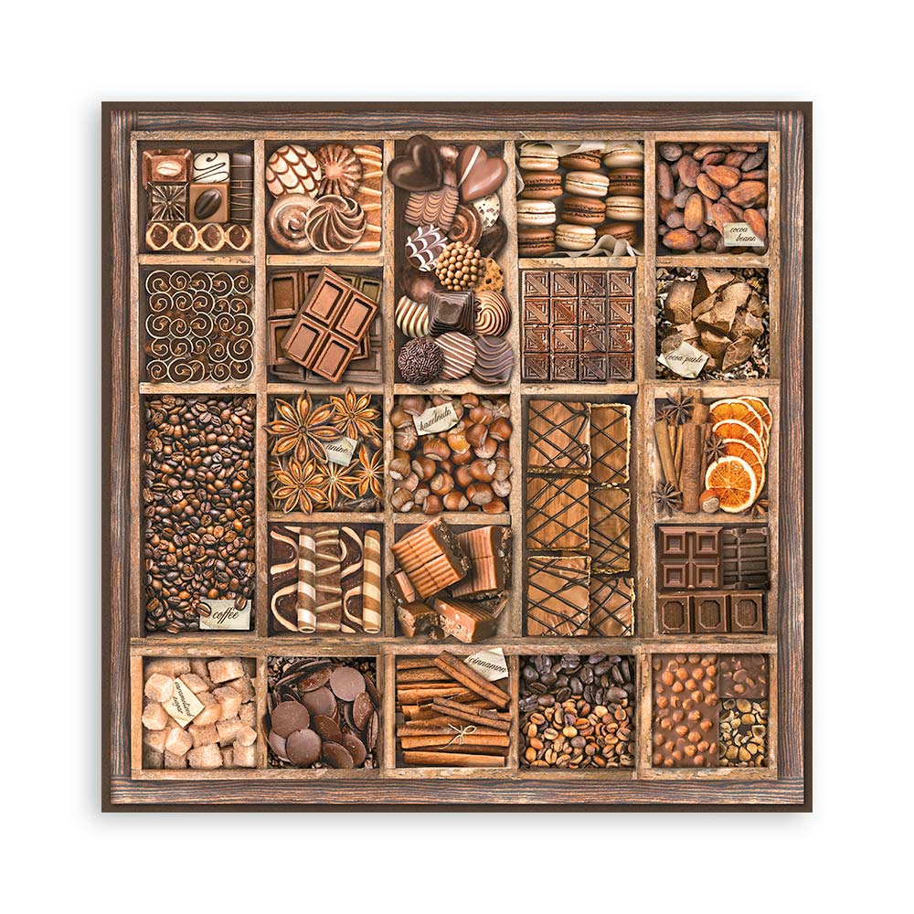 Stamperia – Blocco scrapbooking 30,5 × 30,5 cm – 10 fogli fronte-retro - Coffee and Chocolate - immagine 25
