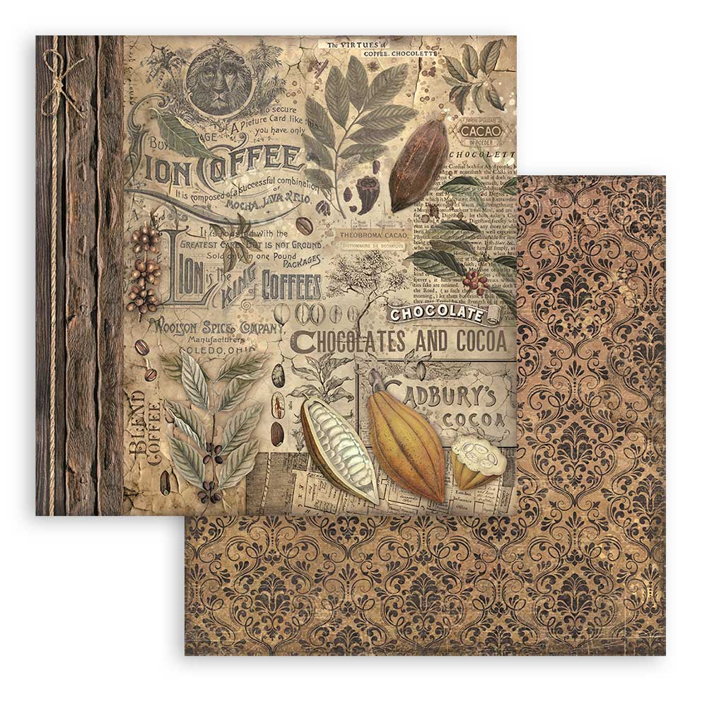 Stamperia – Blocco scrapbooking 30,5 × 30,5 cm – 10 fogli fronte-retro - Coffee and Chocolate - immagine 30