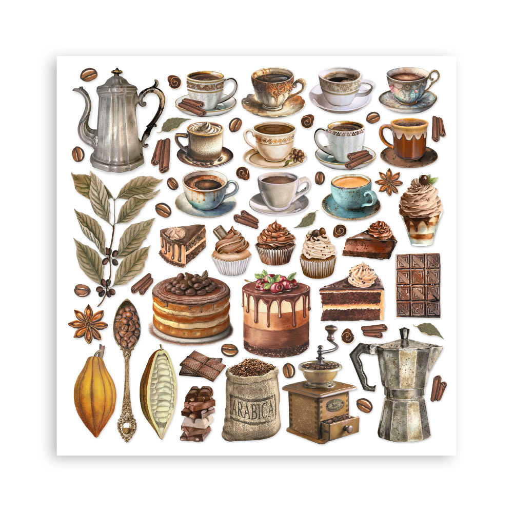 Stamperia – Blocco scrapbooking 30,5 × 30,5 cm – 10 fogli fronte-retro - Coffee and Chocolate - immagine 33