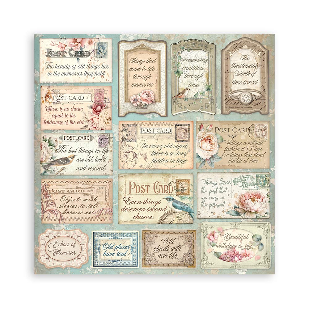Stamperia – Blocco scrapbooking 30,5 × 30,5 cm – 10 fogli fronte-retro - Brocante Antiques - immagine 2
