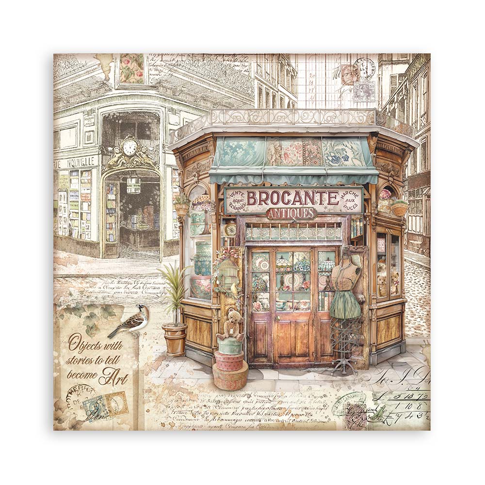 Stamperia – Blocco scrapbooking 30,5 × 30,5 cm – 10 fogli fronte-retro - Brocante Antiques - immagine 4