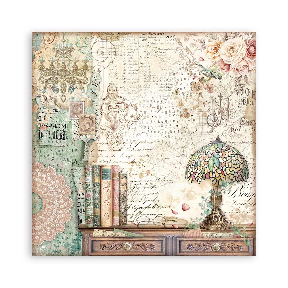 Stamperia – Blocco scrapbooking 30,5 × 30,5 cm – 10 fogli fronte-retro - Brocante Antiques - immagine 10