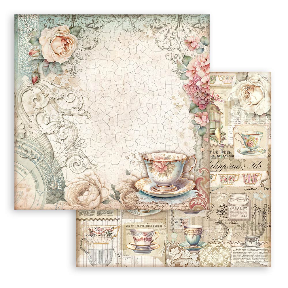 Stamperia – Blocco scrapbooking 30,5 × 30,5 cm – 10 fogli fronte-retro - Brocante Antiques - immagine 12
