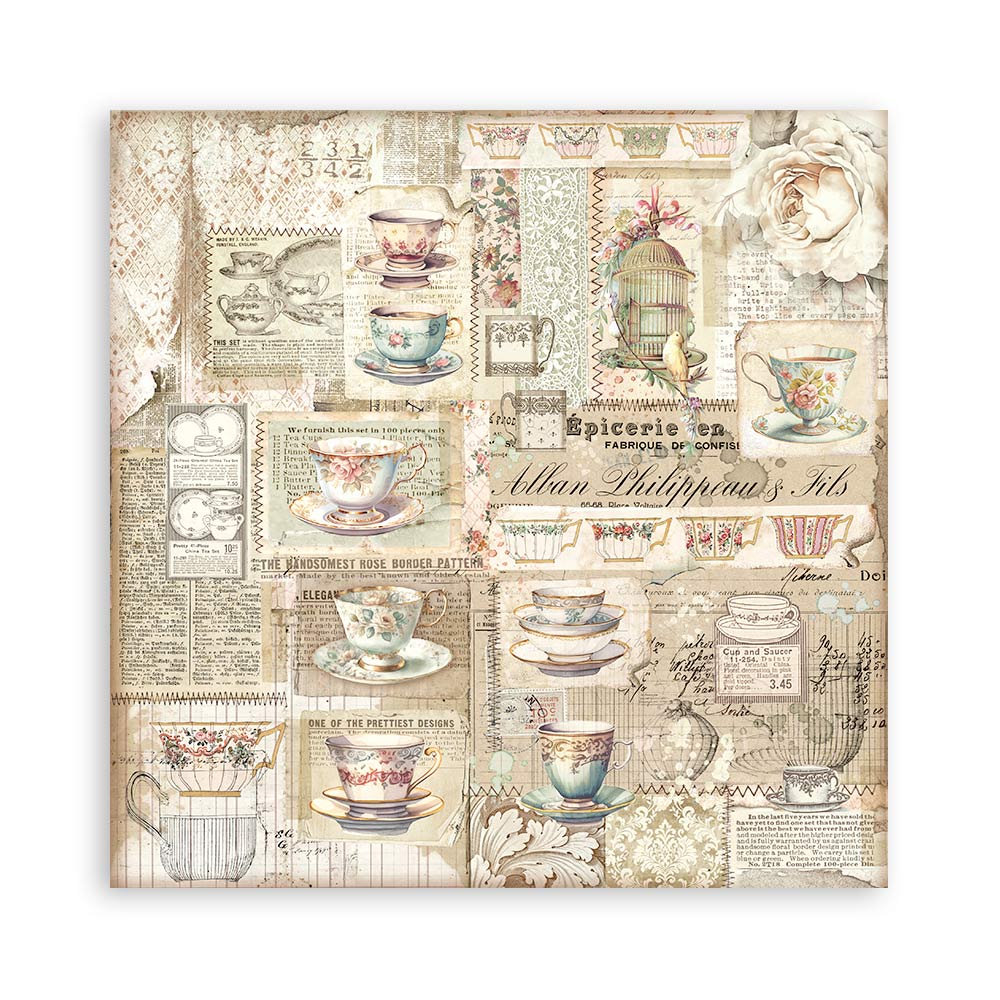 Stamperia – Blocco scrapbooking 30,5 × 30,5 cm – 10 fogli fronte-retro - Brocante Antiques - immagine 14