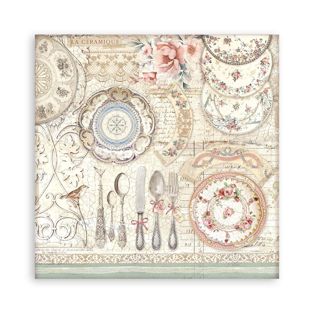 Stamperia – Blocco scrapbooking 30,5 × 30,5 cm – 10 fogli fronte-retro - Brocante Antiques - immagine 16
