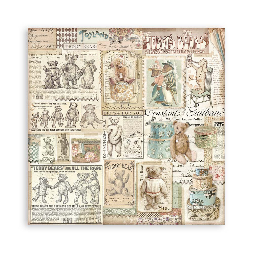 Stamperia – Blocco scrapbooking 30,5 × 30,5 cm – 10 fogli fronte-retro - Brocante Antiques - immagine 20