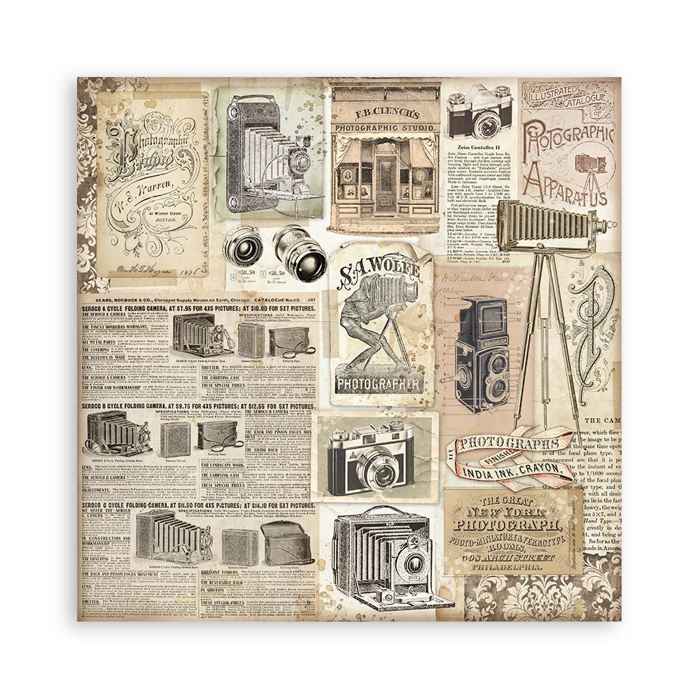 Stamperia – Blocco scrapbooking 30,5 × 30,5 cm – 10 fogli fronte-retro - Brocante Antiques - immagine 23