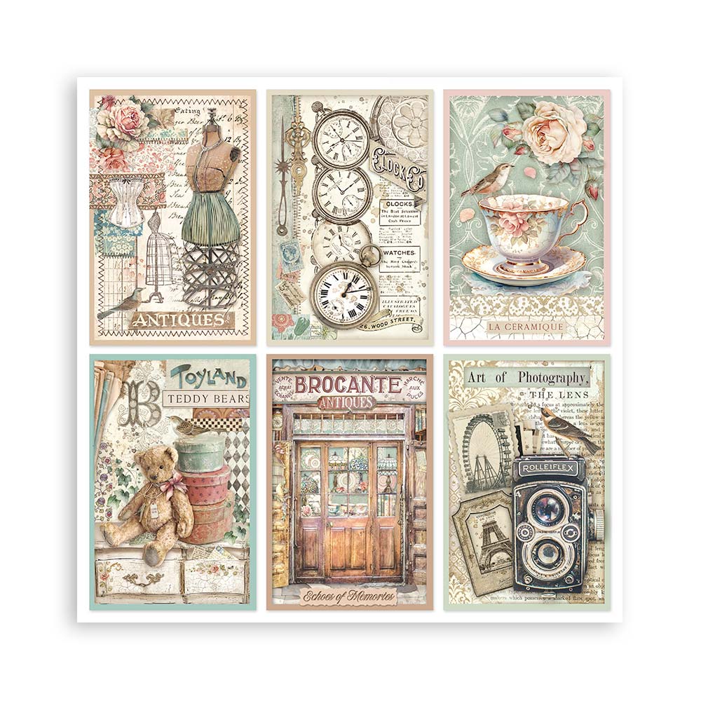 Stamperia – Blocco scrapbooking 30,5 × 30,5 cm – 10 fogli fronte-retro - Brocante Antiques - immagine 28