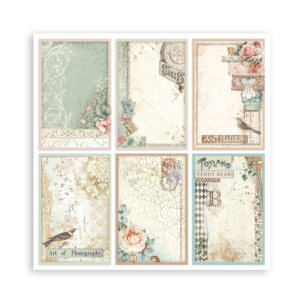 Stamperia – Blocco scrapbooking 30,5 × 30,5 cm – 10 fogli fronte-retro - Brocante Antiques - immagine 29