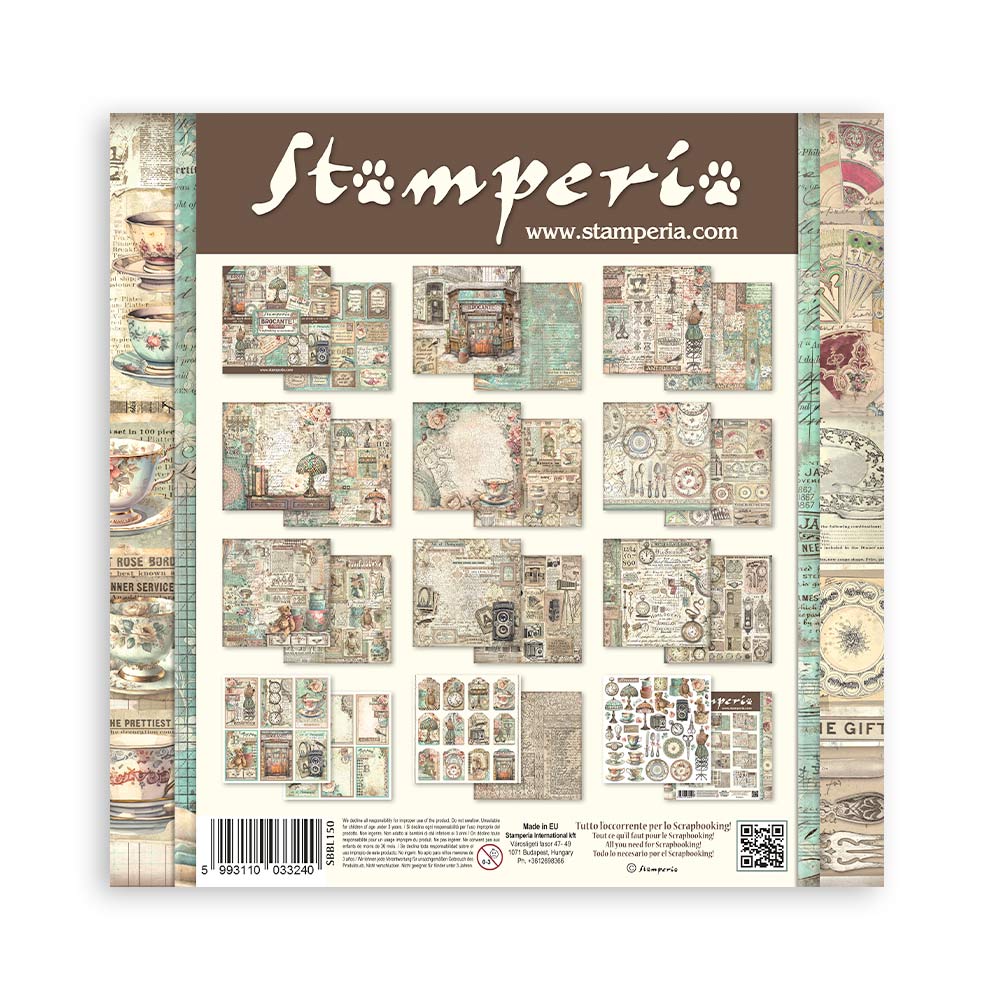 Stamperia – Blocco scrapbooking 30,5 × 30,5 cm – 10 fogli fronte-retro - Brocante Antiques - immagine 34