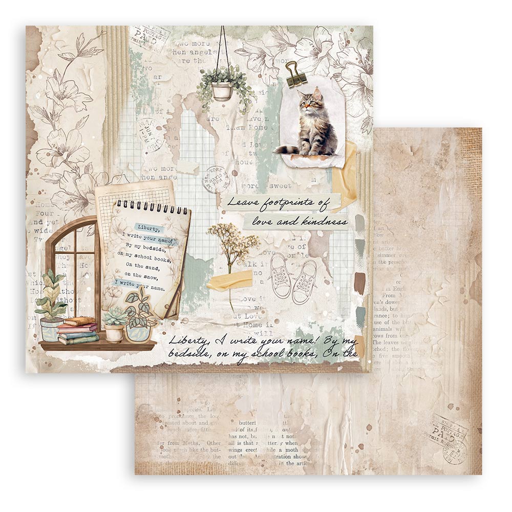 Stamperia – Blocco scrapbooking 30,5 × 30,5 cm – 10 fogli fronte-retro - Create Happiness Secret Diary - immagine 9