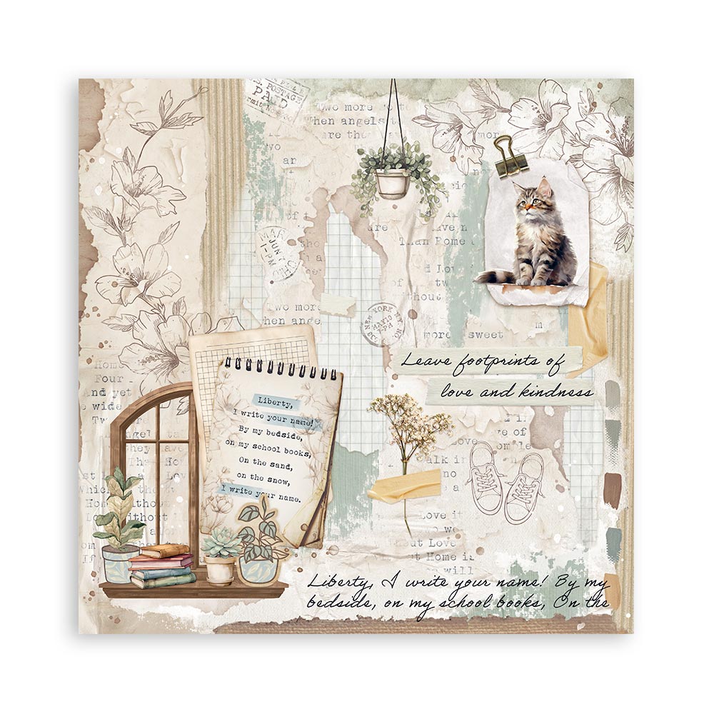 Stamperia – Blocco scrapbooking 30,5 × 30,5 cm – 10 fogli fronte-retro - Create Happiness Secret Diary - immagine 10