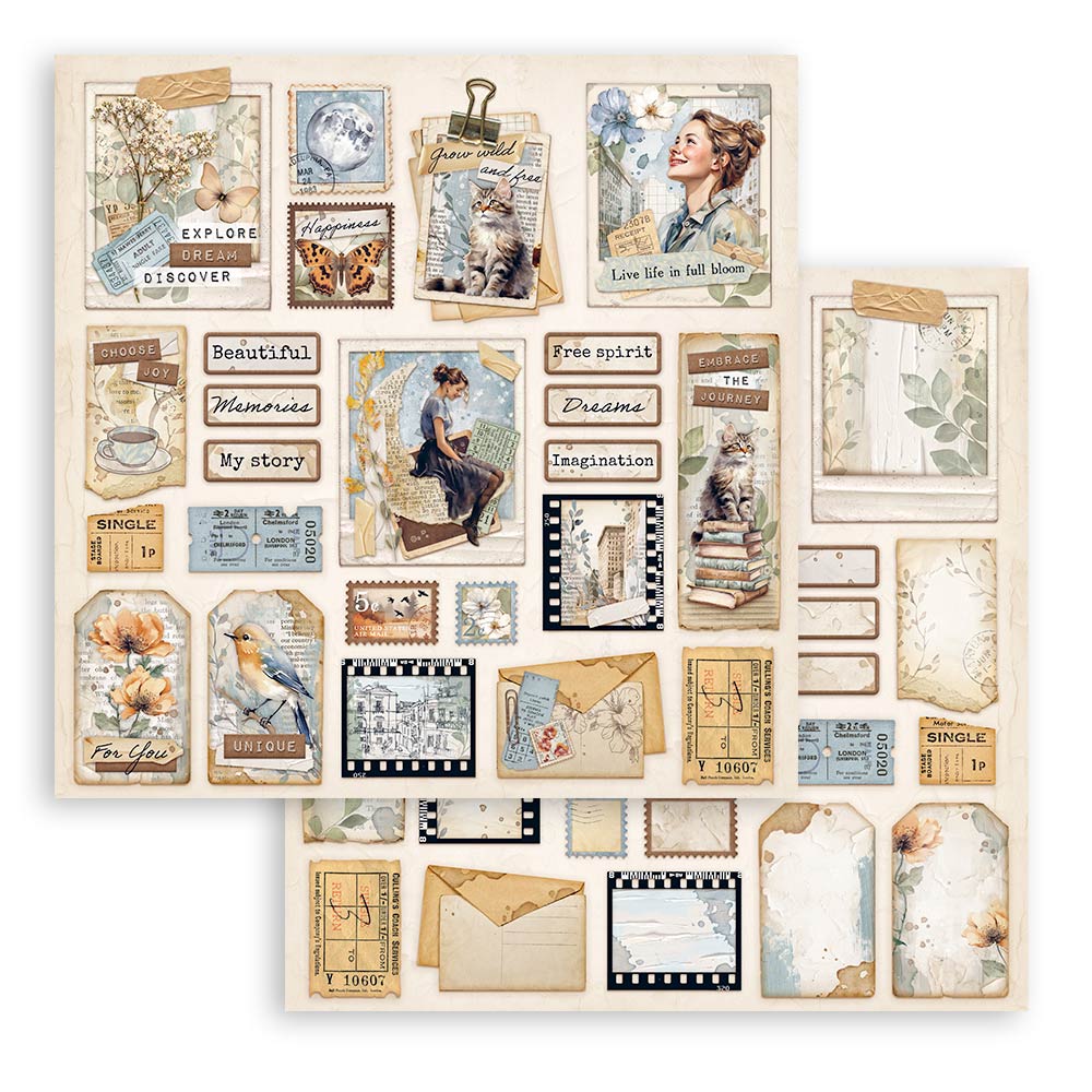 Stamperia – Blocco scrapbooking 30,5 × 30,5 cm – 10 fogli fronte-retro - Create Happiness Secret Diary - immagine 27