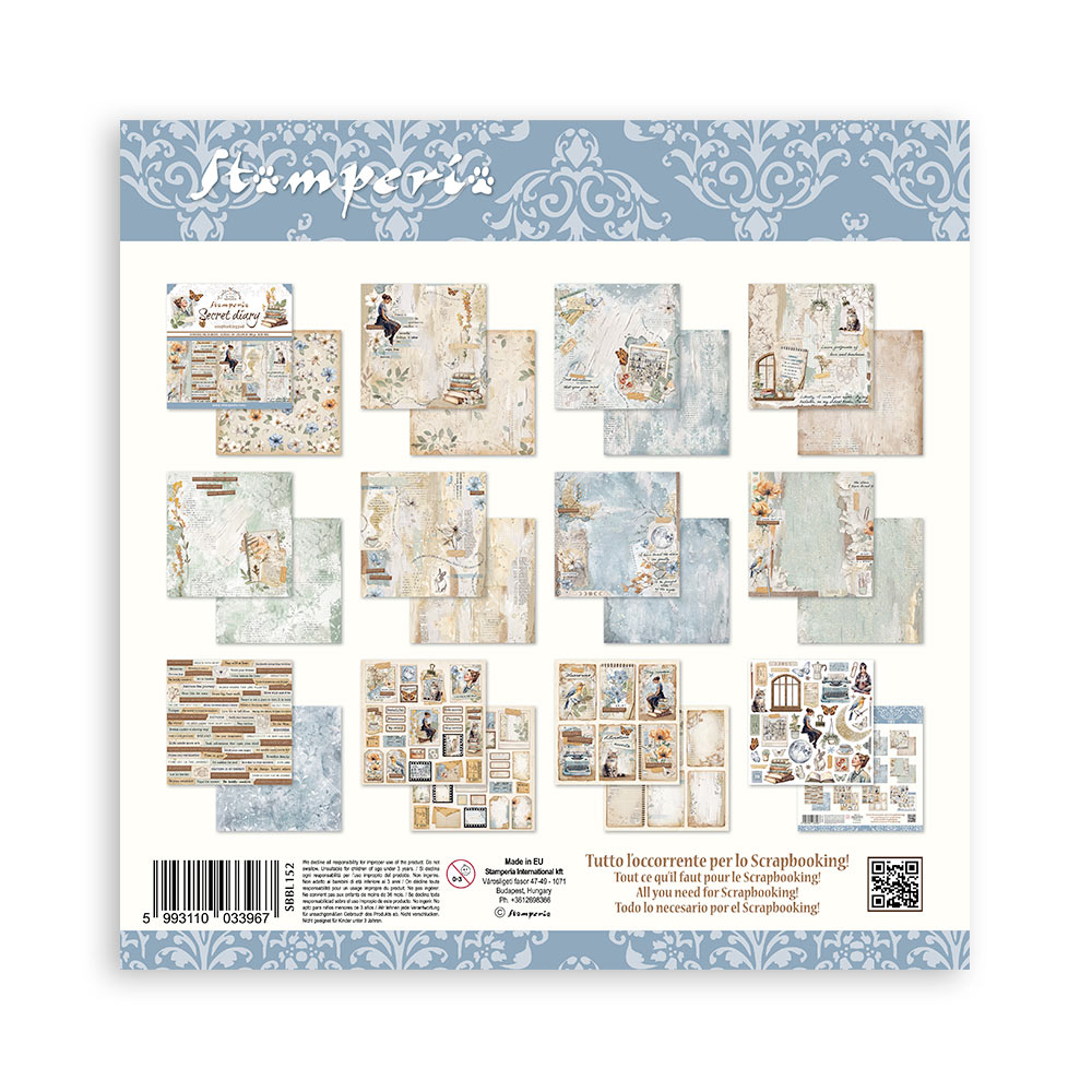 Stamperia – Blocco scrapbooking 30,5 × 30,5 cm – 10 fogli fronte-retro - Create Happiness Secret Diary - immagine 34