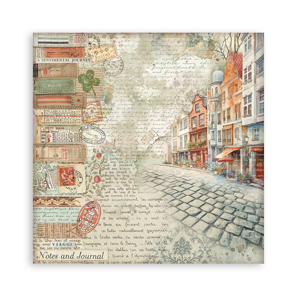Stamperia – Blocco scrapbooking 30,5 × 30,5 cm – 10 fogli fronte-retro - Art of Travelling - immagine 5