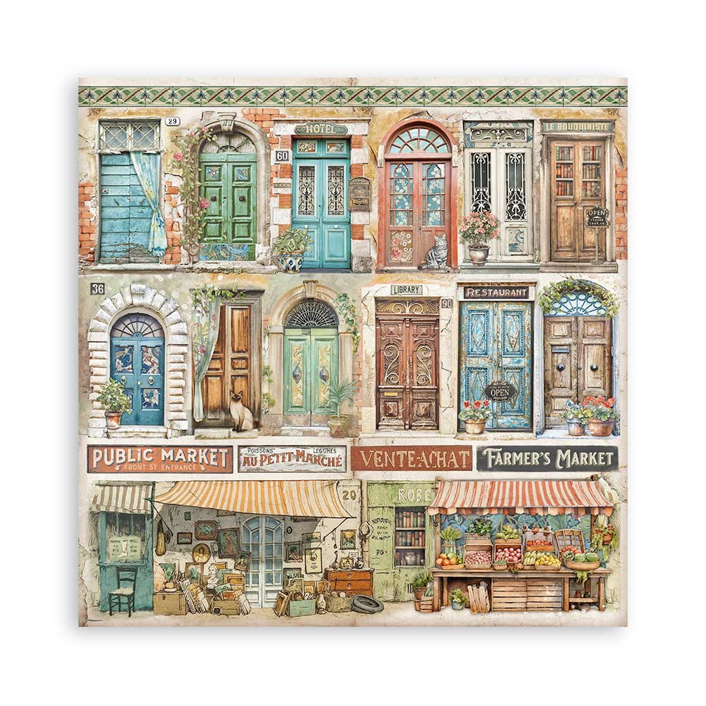 Stamperia – Blocco scrapbooking 30,5 × 30,5 cm – 10 fogli fronte-retro - Art of Travelling - immagine 7