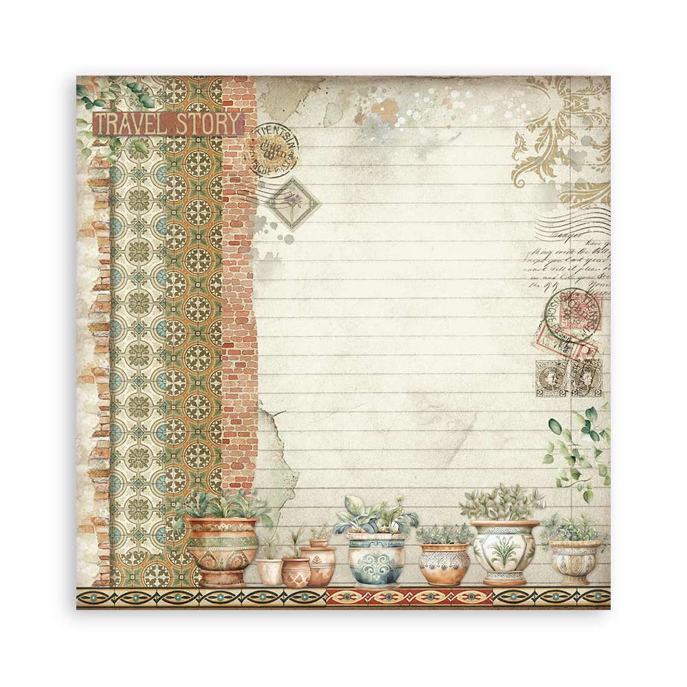 Stamperia – Blocco scrapbooking 30,5 × 30,5 cm – 10 fogli fronte-retro - Art of Travelling - immagine 11