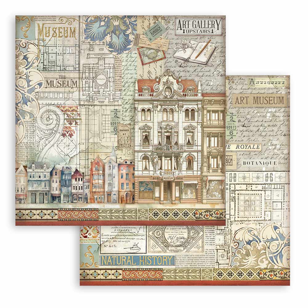 Stamperia – Blocco scrapbooking 30,5 × 30,5 cm – 10 fogli fronte-retro - Art of Travelling - immagine 15