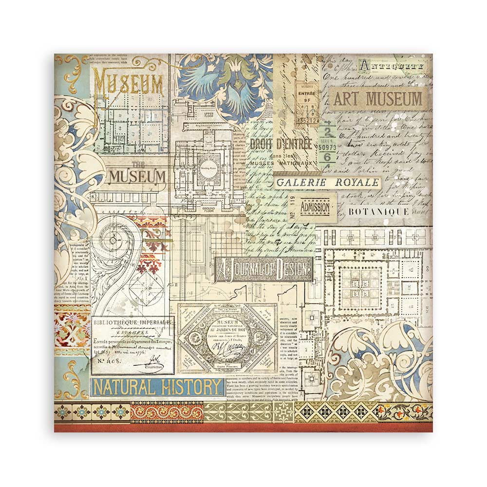Stamperia – Blocco scrapbooking 30,5 × 30,5 cm – 10 fogli fronte-retro - Art of Travelling - immagine 17