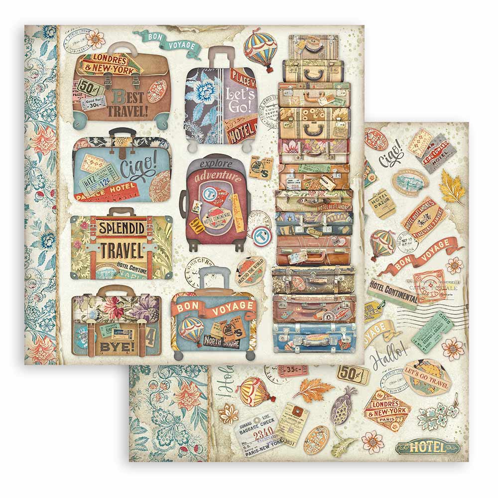 Stamperia – Blocco scrapbooking 30,5 × 30,5 cm – 10 fogli fronte-retro - Art of Travelling - immagine 27