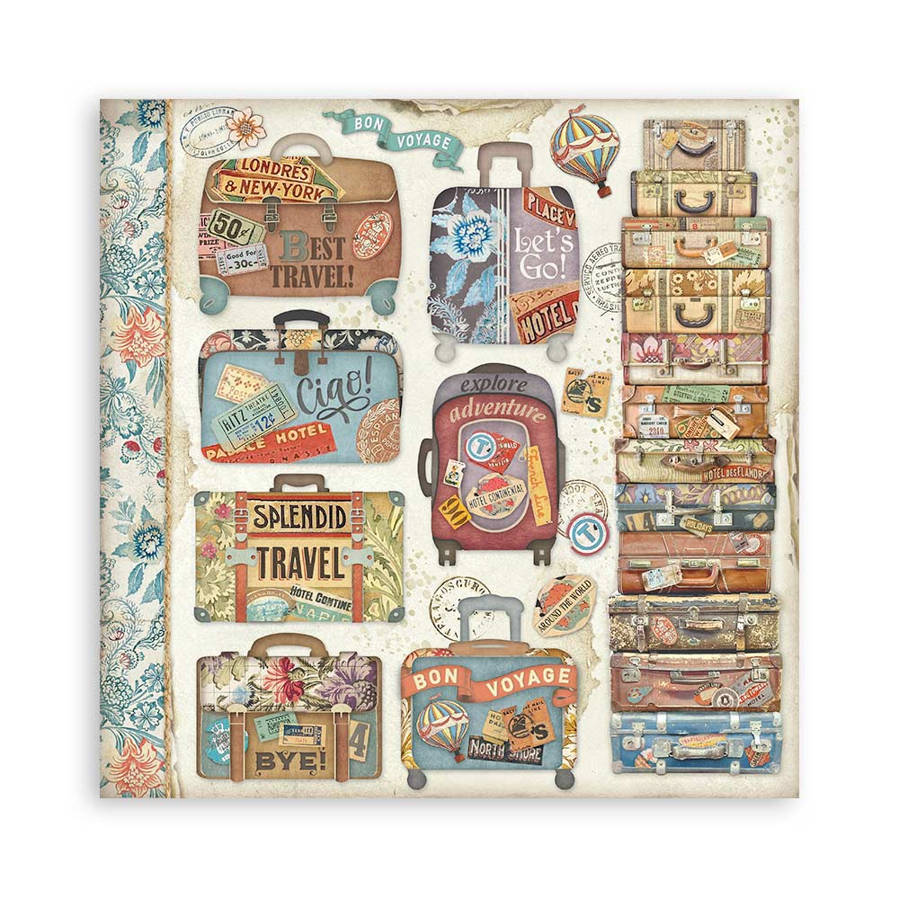 Stamperia – Blocco scrapbooking 30,5 × 30,5 cm – 10 fogli fronte-retro - Art of Travelling - immagine 28