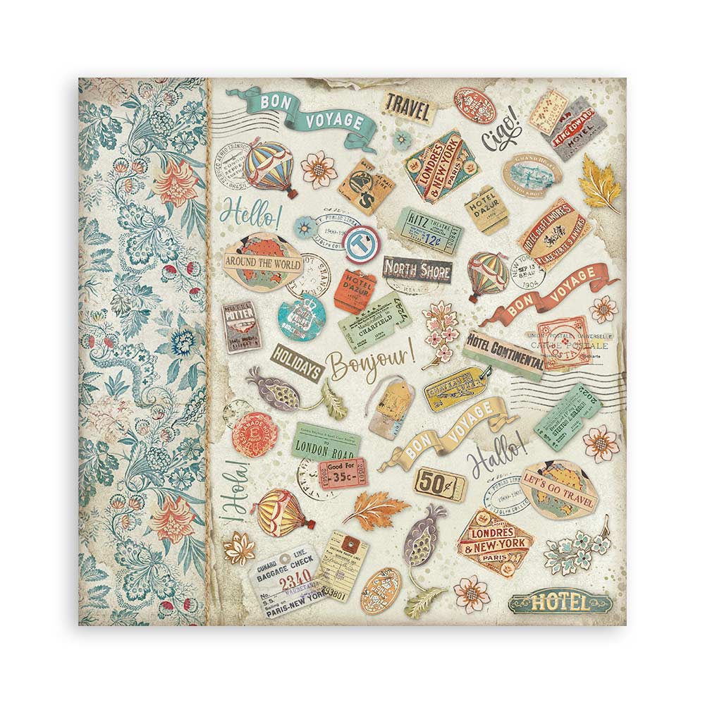 Stamperia – Blocco scrapbooking 30,5 × 30,5 cm – 10 fogli fronte-retro - Art of Travelling - immagine 29
