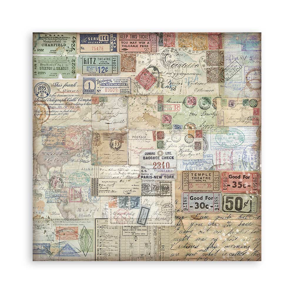 Stamperia – Blocco scrapbooking 30,5 × 30,5 cm – 10 fogli fronte-retro - Art of Travelling - immagine 31