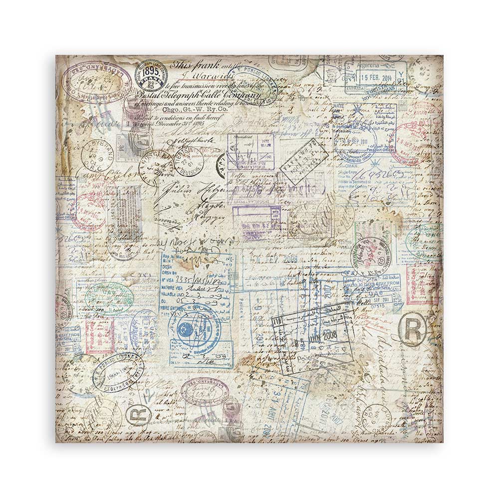 Stamperia – Blocco scrapbooking 30,5 × 30,5 cm – 10 fogli fronte-retro - Art of Travelling - immagine 32