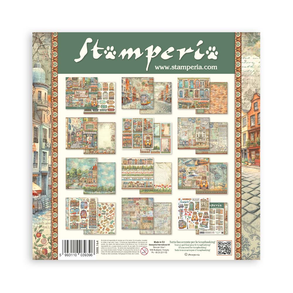 Stamperia – Blocco scrapbooking 30,5 × 30,5 cm – 10 fogli fronte-retro - Art of Travelling - immagine 34