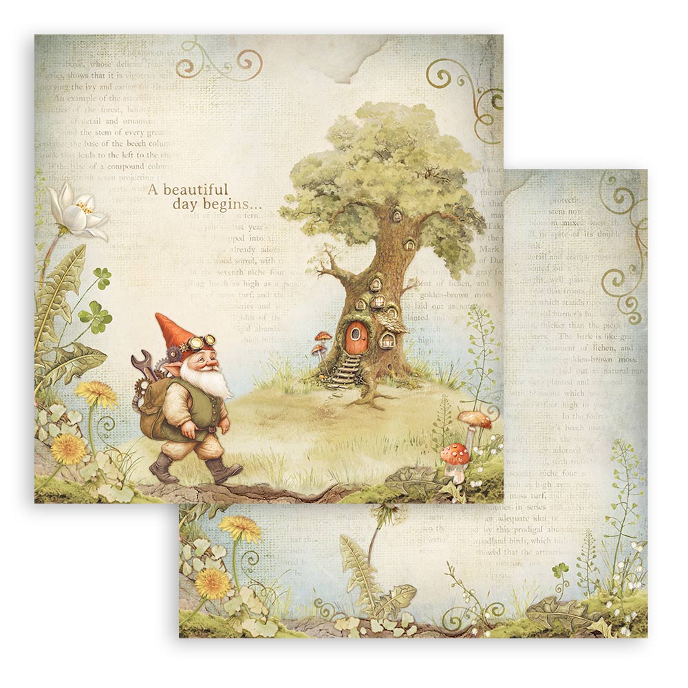 Stamperia – Blocco scrapbooking 30,5 × 30,5 cm – 10 fogli fronte-retro - Hidden Grove - immagine 3