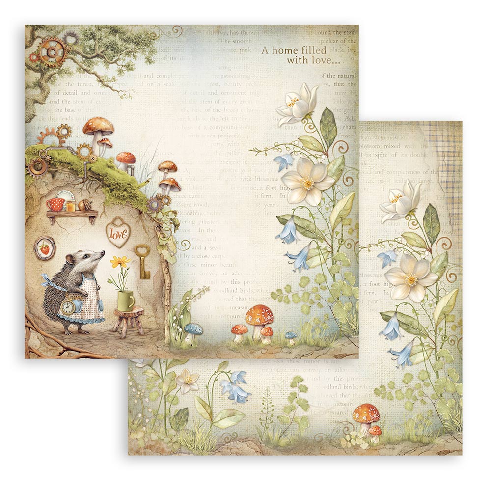 Stamperia – Blocco scrapbooking 30,5 × 30,5 cm – 10 fogli fronte-retro - Hidden Grove - immagine 12