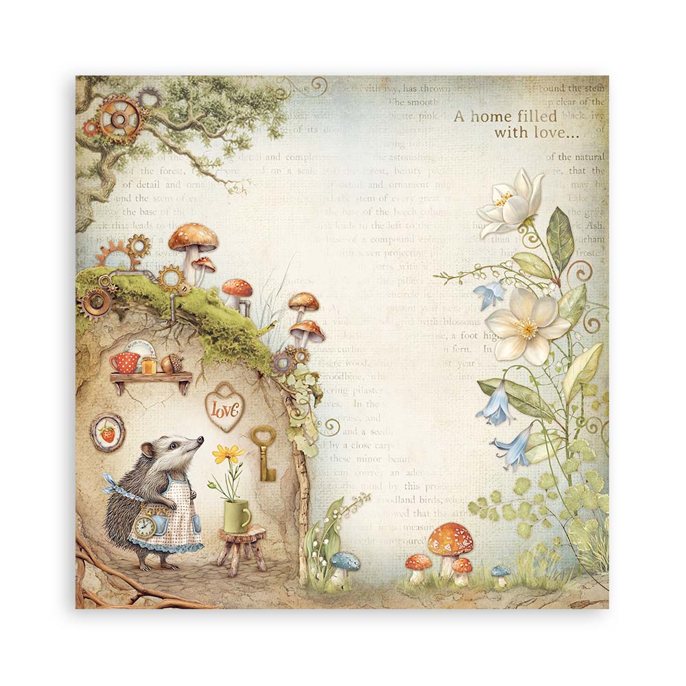 Stamperia – Blocco scrapbooking 30,5 × 30,5 cm – 10 fogli fronte-retro - Hidden Grove - immagine 13