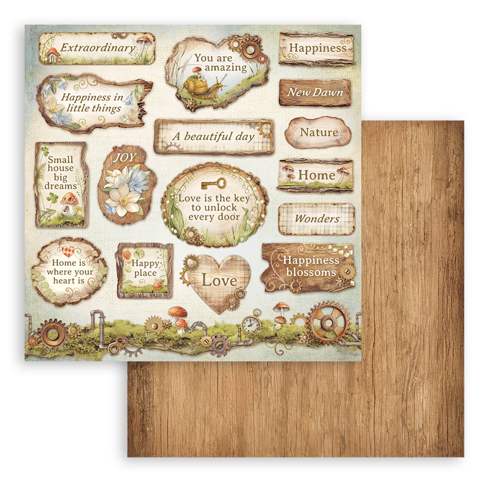 Stamperia – Blocco scrapbooking 30,5 × 30,5 cm – 10 fogli fronte-retro - Hidden Grove - immagine 27