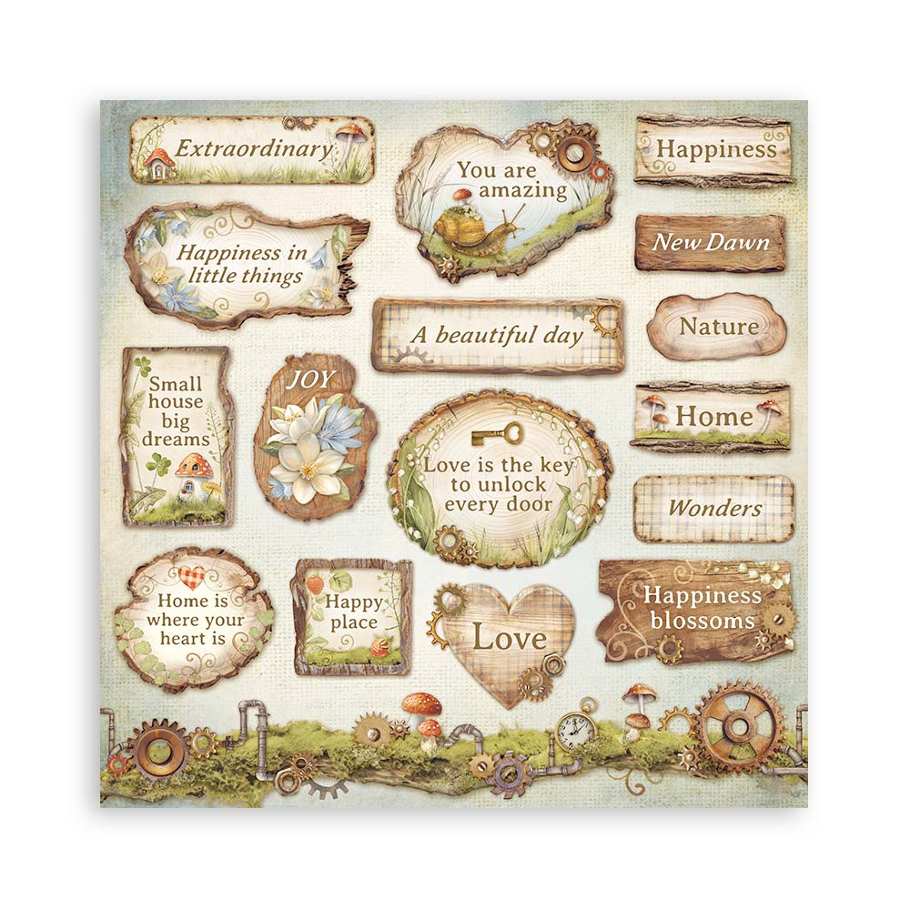 Stamperia – Blocco scrapbooking 30,5 × 30,5 cm – 10 fogli fronte-retro - Hidden Grove - immagine 28