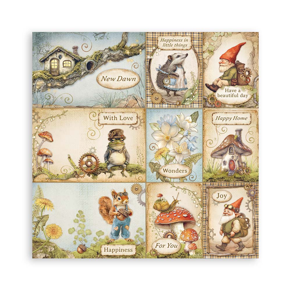 Stamperia – Blocco scrapbooking 30,5 × 30,5 cm – 10 fogli fronte-retro - Hidden Grove - immagine 31