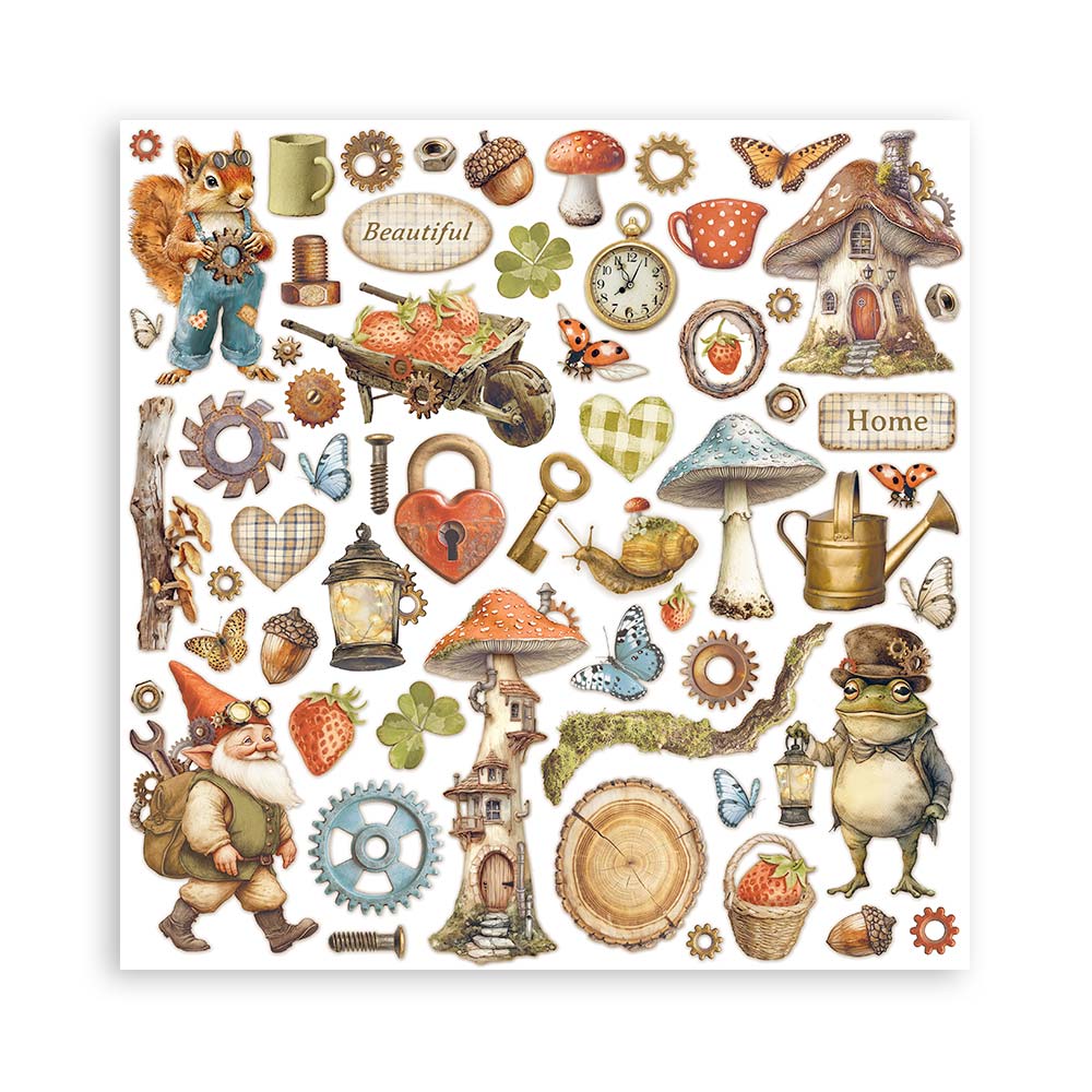 Stamperia – Blocco scrapbooking 30,5 × 30,5 cm – 10 fogli fronte-retro - Hidden Grove - immagine 33