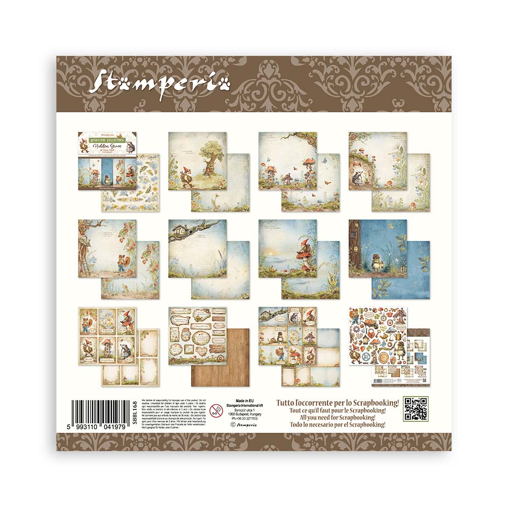 Stamperia – Blocco scrapbooking 30,5 × 30,5 cm – 10 fogli fronte-retro - Hidden Grove - immagine 34