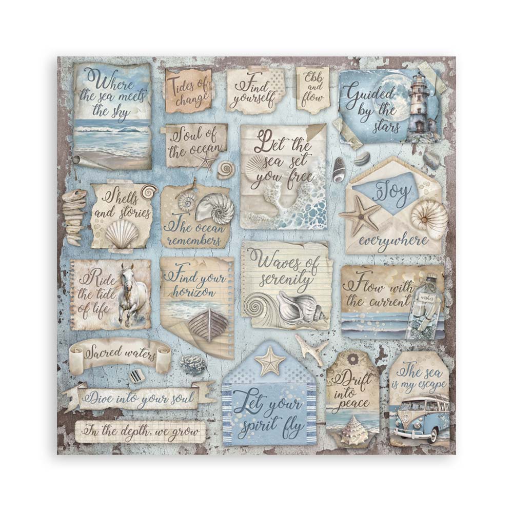 Stamperia – Blocco scrapbooking 30,5 × 30,5 cm – 10 fogli fronte-retro - Silent Sea - immagine 2
