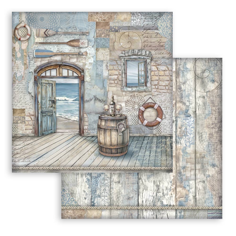 Stamperia – Blocco scrapbooking 30,5 × 30,5 cm – 10 fogli fronte-retro - Silent Sea - immagine 3