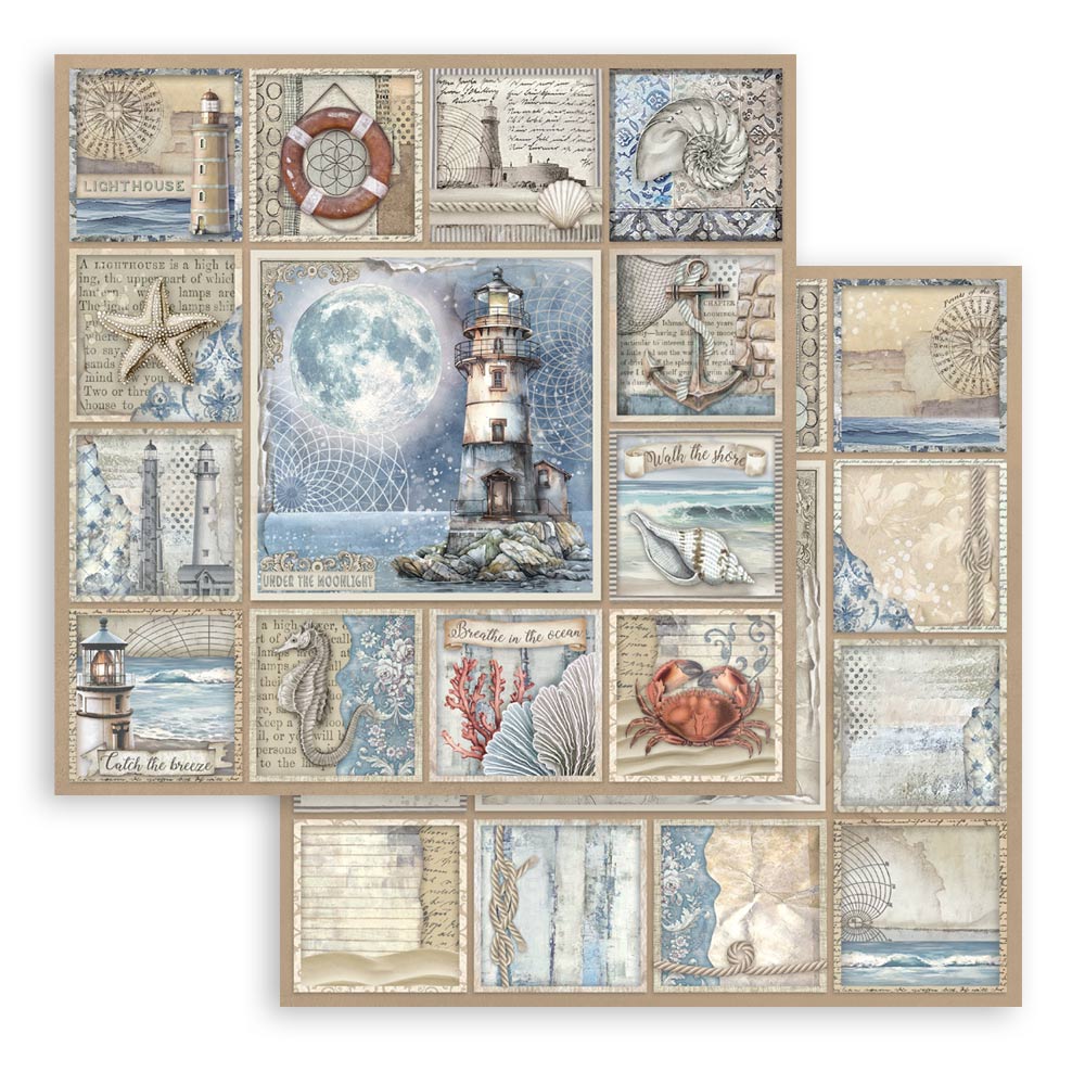 Stamperia – Blocco scrapbooking 30,5 × 30,5 cm – 10 fogli fronte-retro - Silent Sea - immagine 9