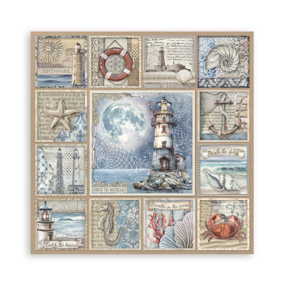 Stamperia – Blocco scrapbooking 30,5 × 30,5 cm – 10 fogli fronte-retro - Silent Sea - immagine 10