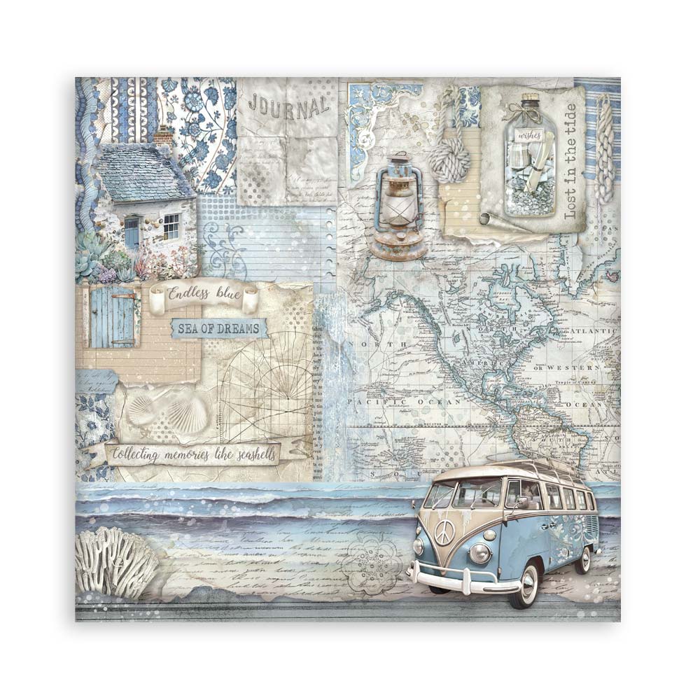 Stamperia – Blocco scrapbooking 30,5 × 30,5 cm – 10 fogli fronte-retro - Silent Sea - immagine 13