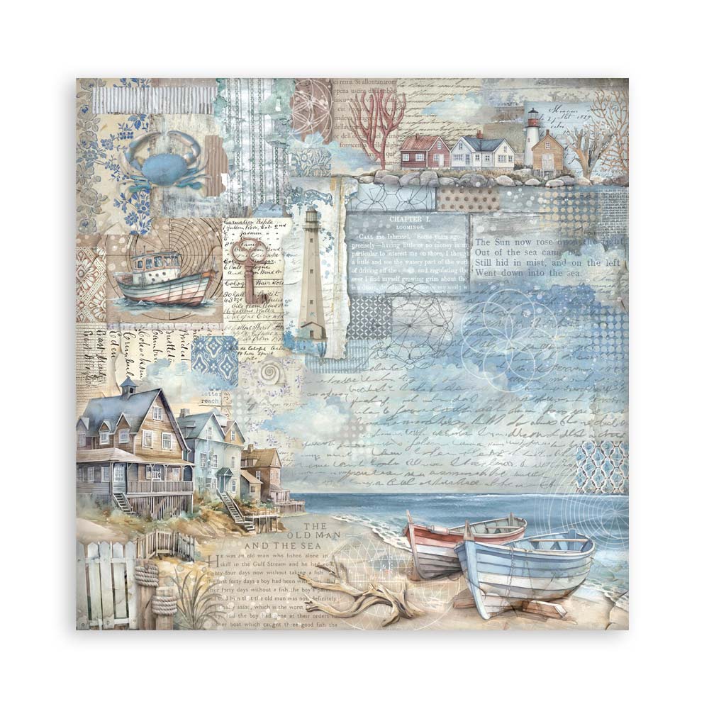 Stamperia – Blocco scrapbooking 30,5 × 30,5 cm – 10 fogli fronte-retro - Silent Sea - immagine 19
