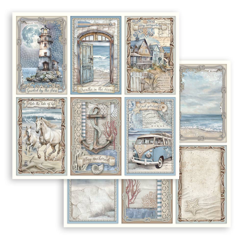 Stamperia – Blocco scrapbooking 30,5 × 30,5 cm – 10 fogli fronte-retro - Silent Sea - immagine 21