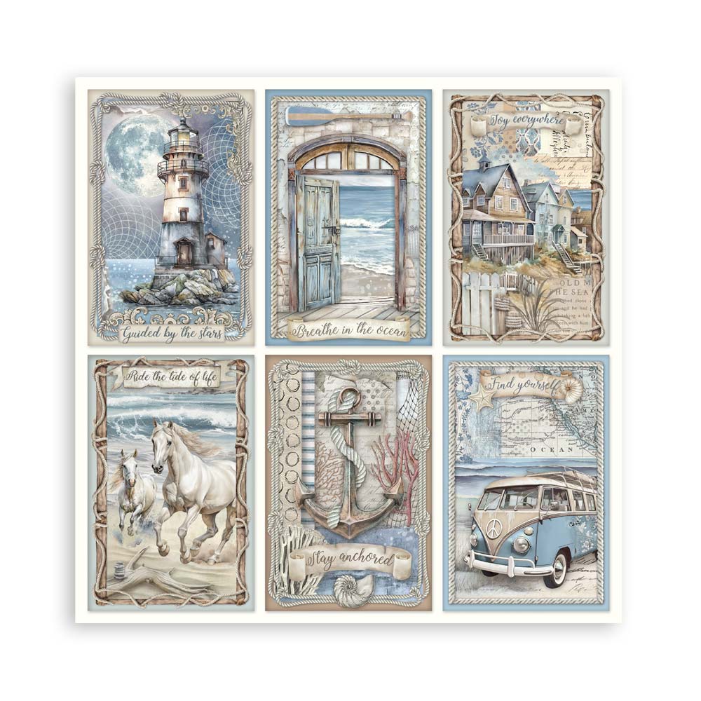 Stamperia – Blocco scrapbooking 30,5 × 30,5 cm – 10 fogli fronte-retro - Silent Sea - immagine 22