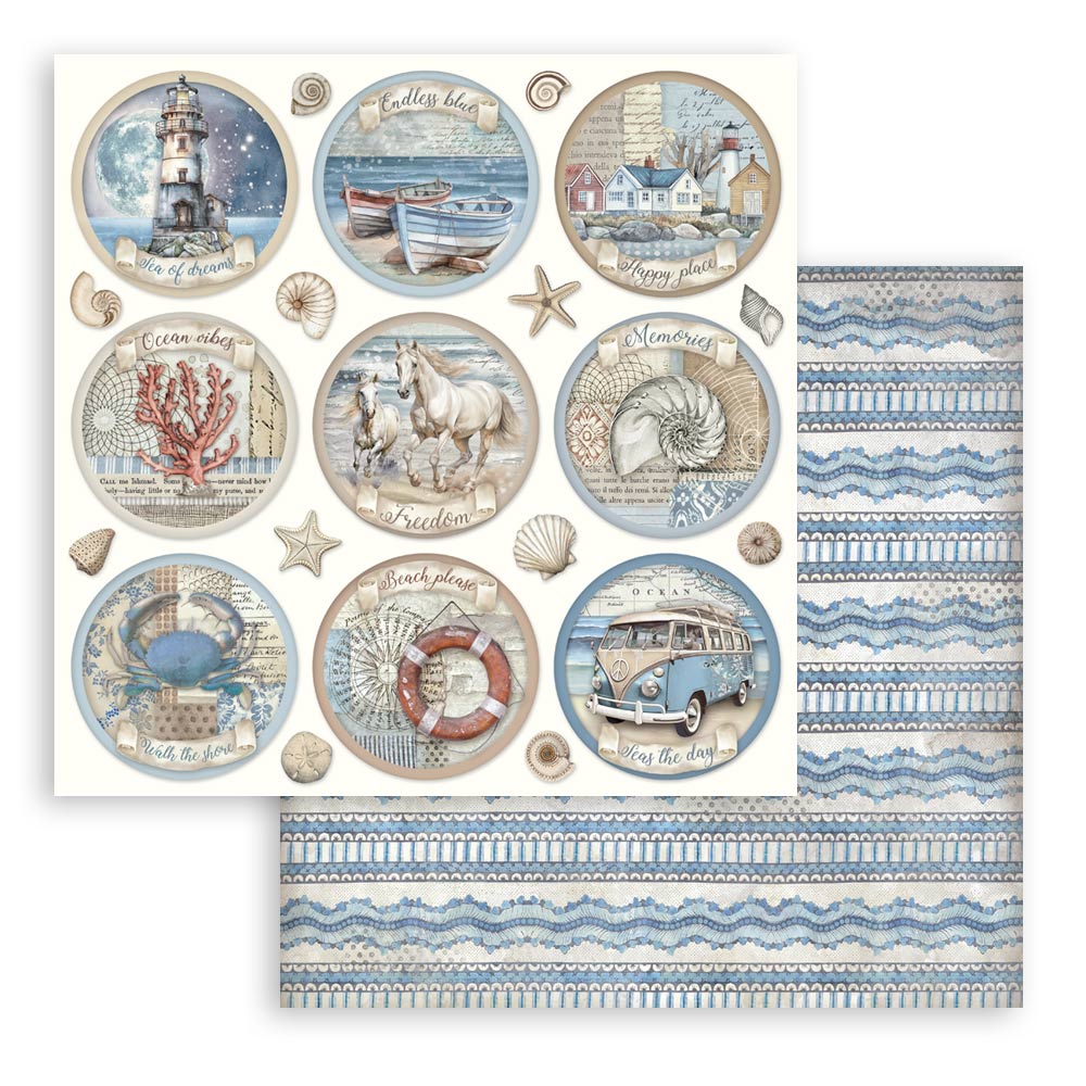 Stamperia – Blocco scrapbooking 30,5 × 30,5 cm – 10 fogli fronte-retro - Silent Sea - immagine 27