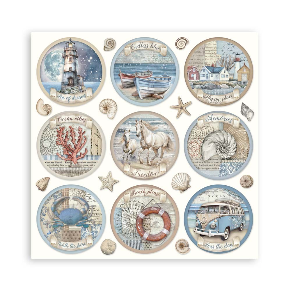 Stamperia – Blocco scrapbooking 30,5 × 30,5 cm – 10 fogli fronte-retro - Silent Sea - immagine 28