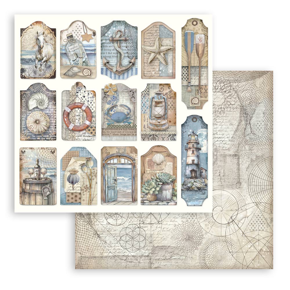 Stamperia – Blocco scrapbooking 30,5 × 30,5 cm – 10 fogli fronte-retro - Silent Sea - immagine 30
