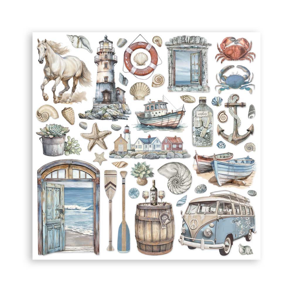 Stamperia – Blocco scrapbooking 30,5 × 30,5 cm – 10 fogli fronte-retro - Silent Sea - immagine 33